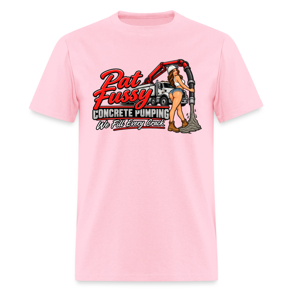 Pat Fussy Concrete Pumping Funny Adult T-Shirt Color: Pink