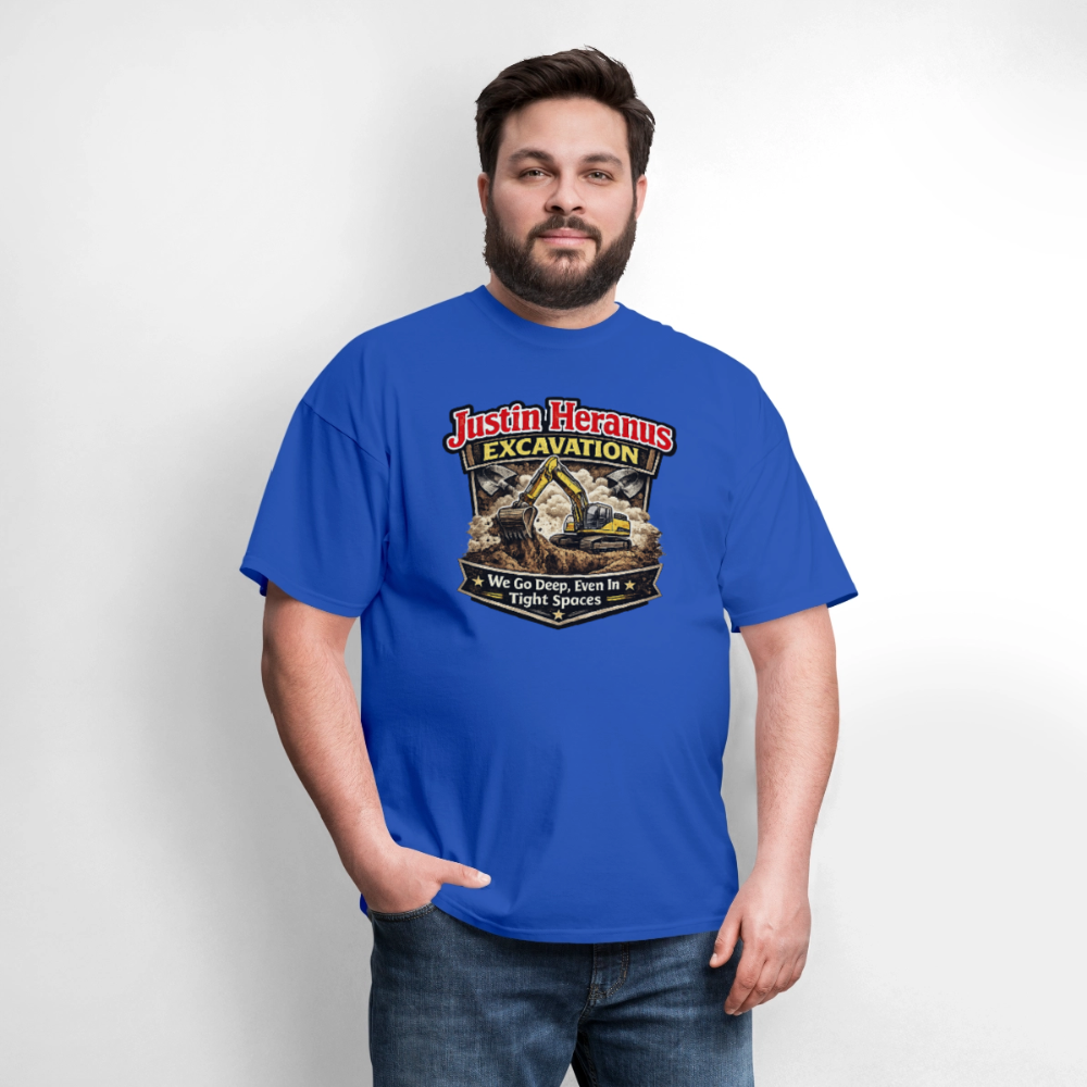 Justin Heranus Excavation Funny T-Shirt - royal blue