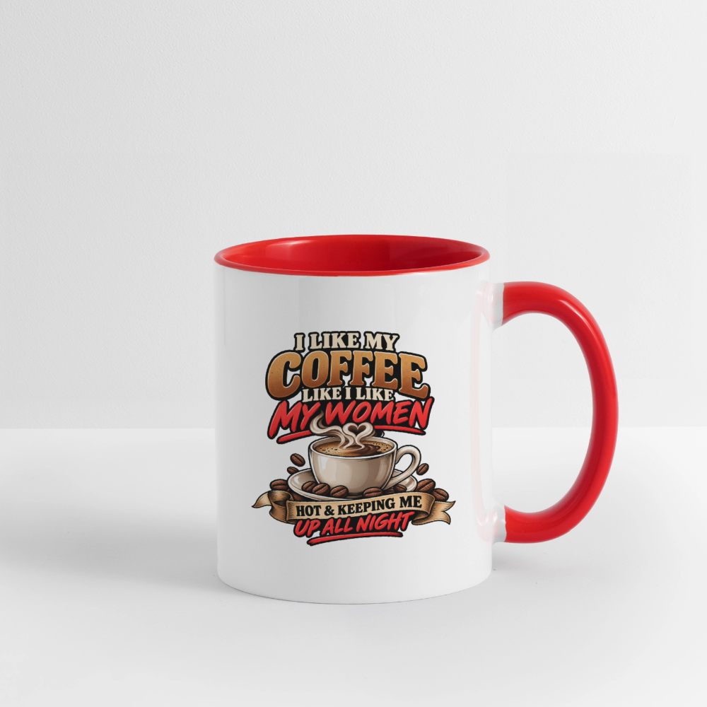I Like My Coffee Like I Like My Women — Hot and Keeping Me Up All Night Coffee Mug Color: White/Black