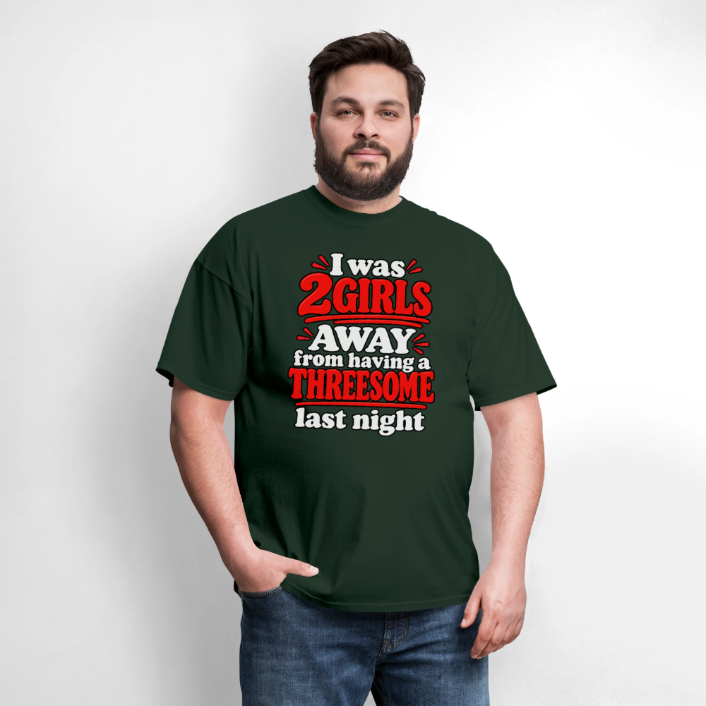 I Was 2 Girls Away From Having a Threesome T-Shirt Color: Navy