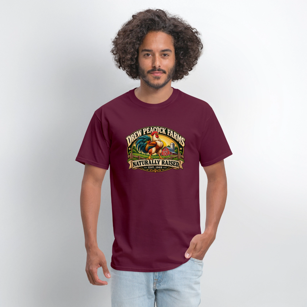 Drew Peacock Farms T-Shirt - burgundy