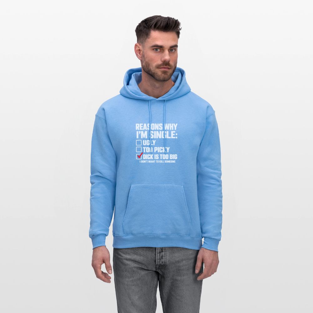 Reasons Why I'm Single Funny Adult Humor Hoodie – Dirty Joke Graphic Color: Black