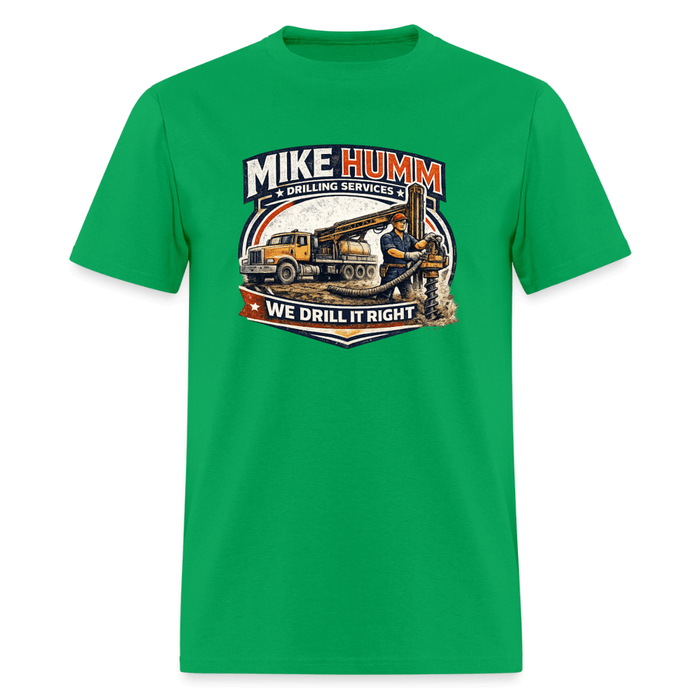 Mike Humm Drilling Service T-Shirt Color: Bright Green