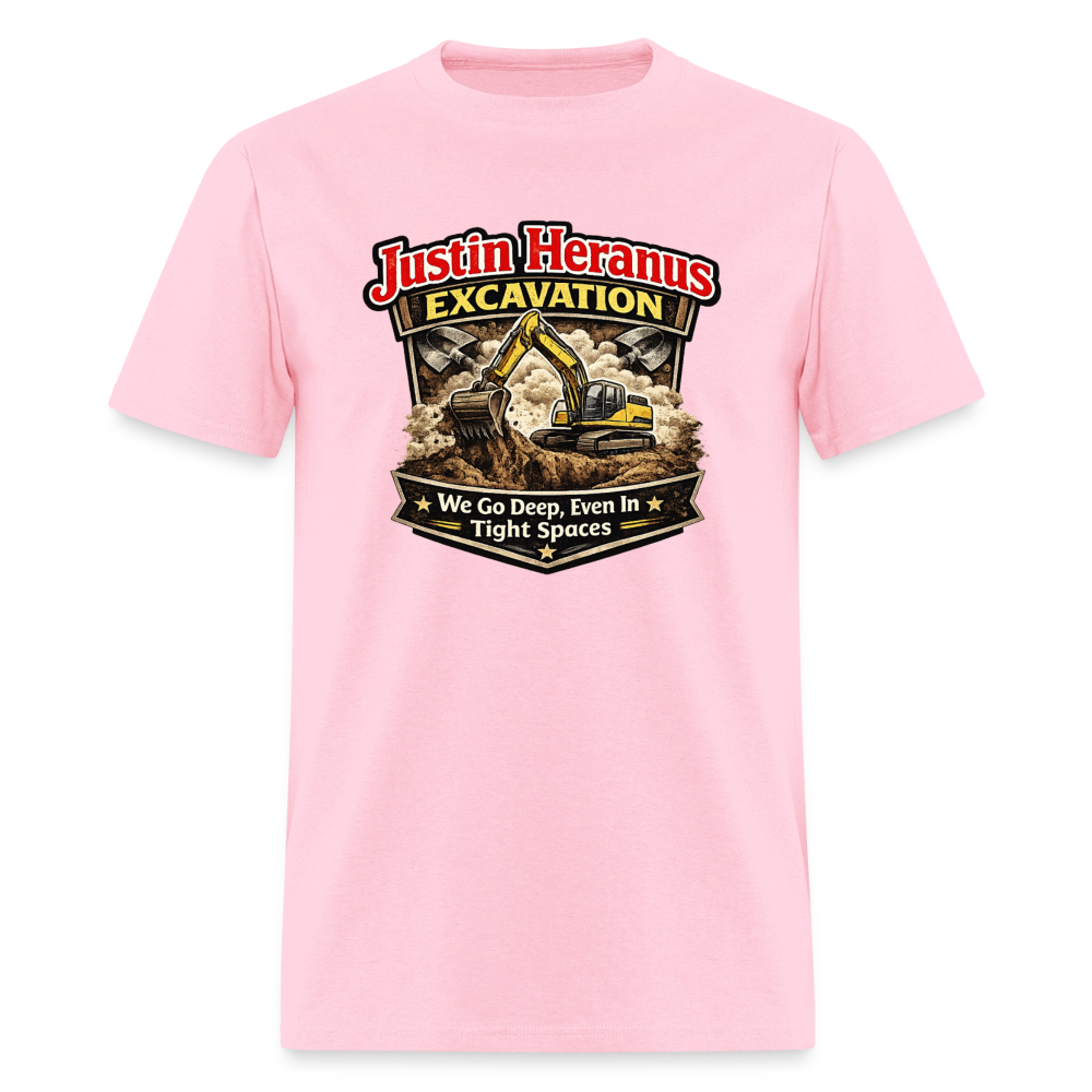 Justin Heranus Excavation Funny T-Shirt - pink
