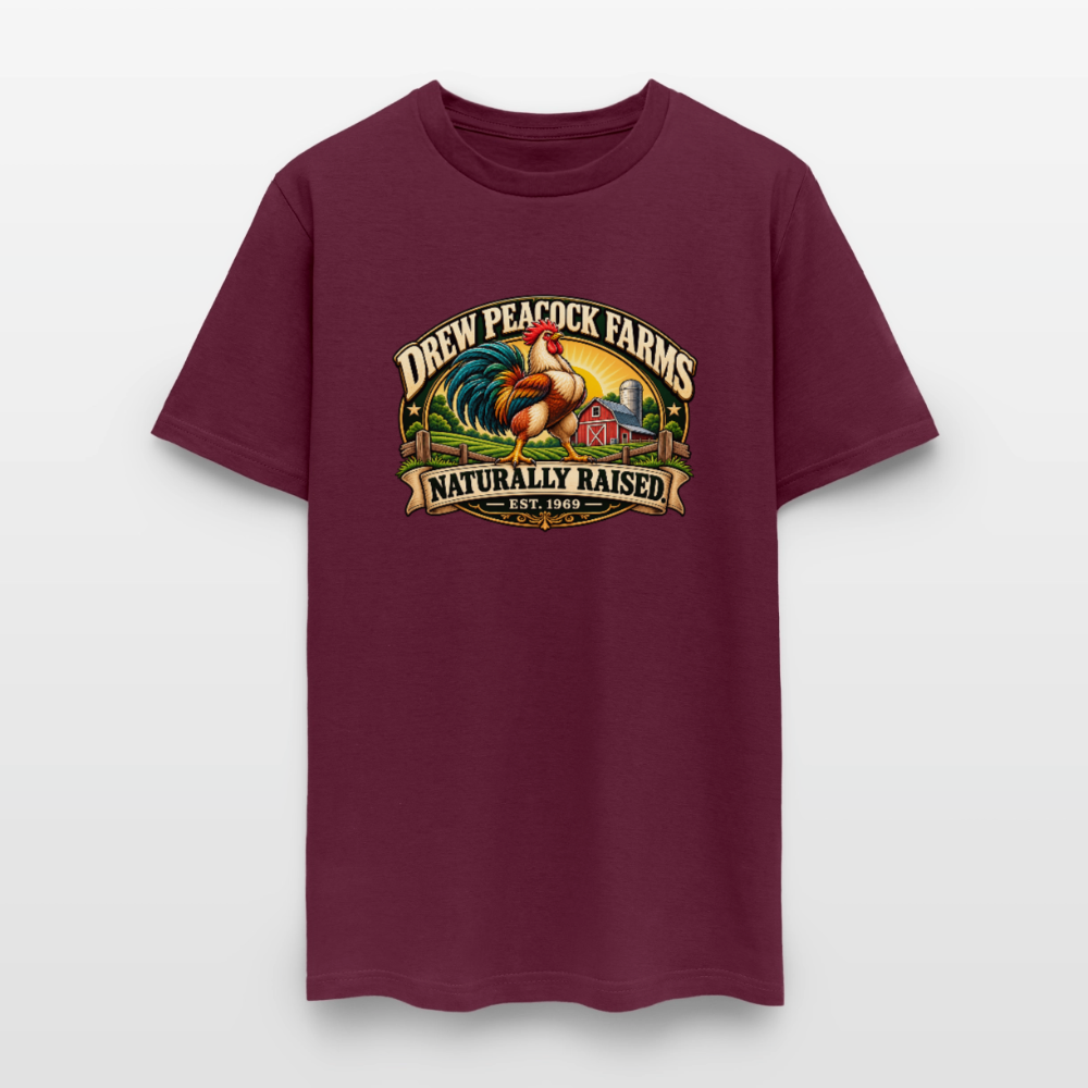Drew Peacock Farms T-Shirt - burgundy