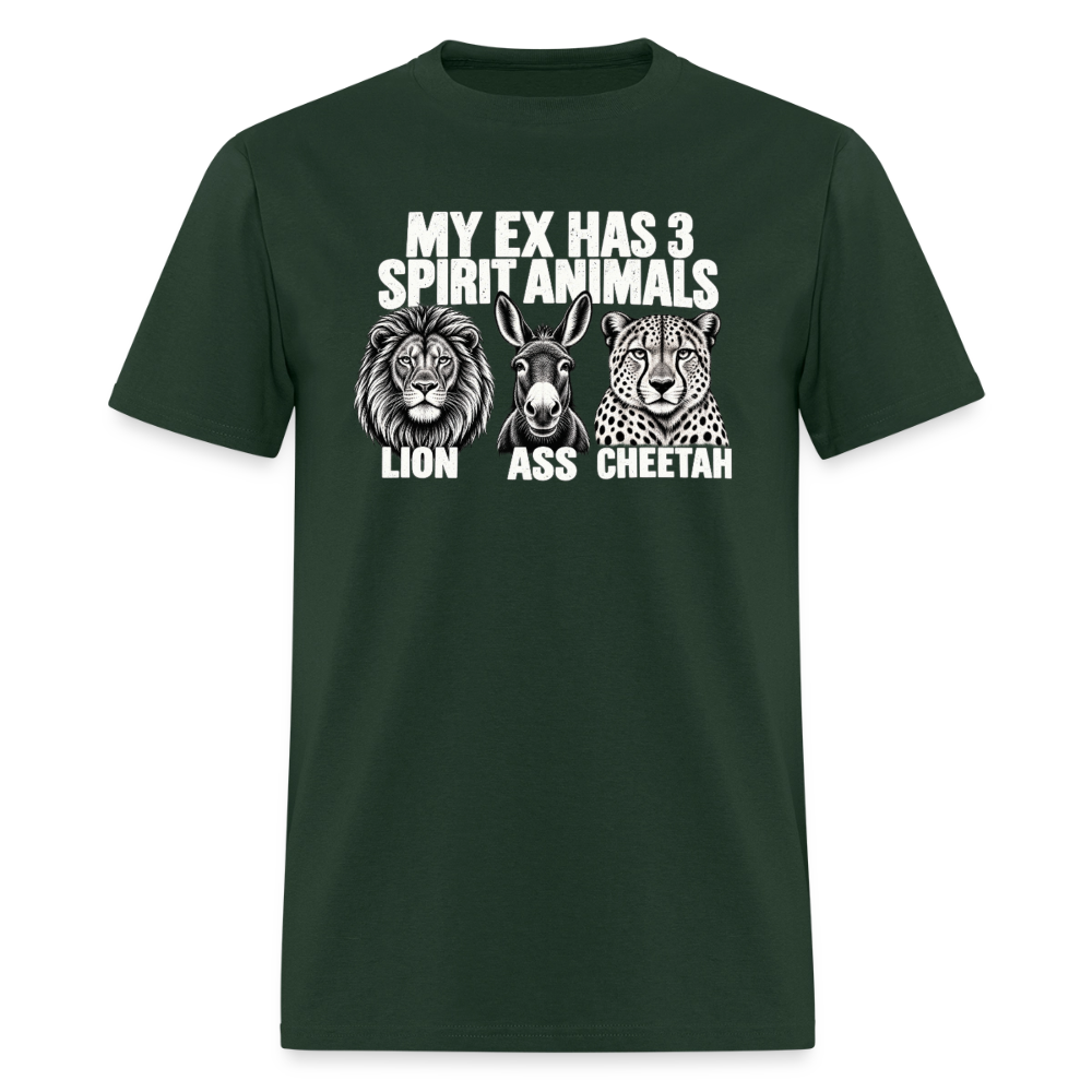 My Ex Has Three Spirit Animals T-Shirt - forest green