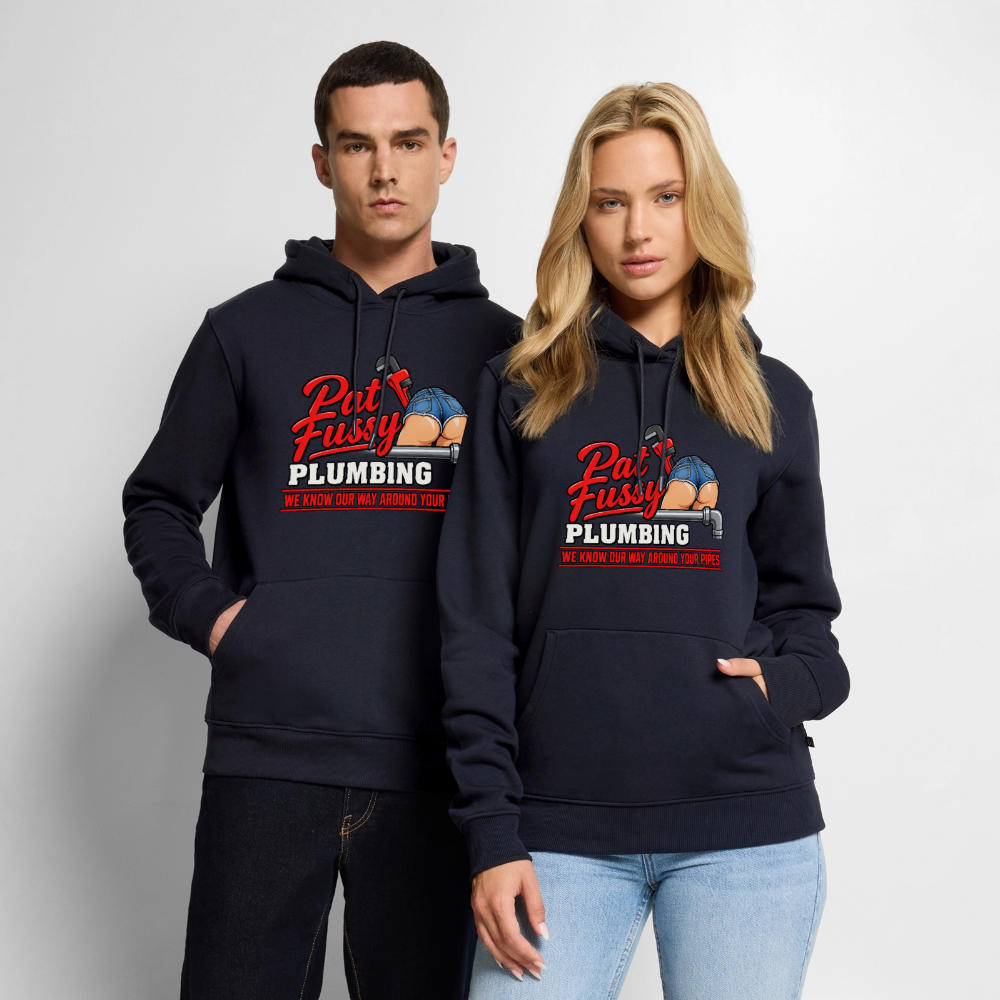Pat Fussy Plumbing Funny Adult Premium Hoodie Color: navy