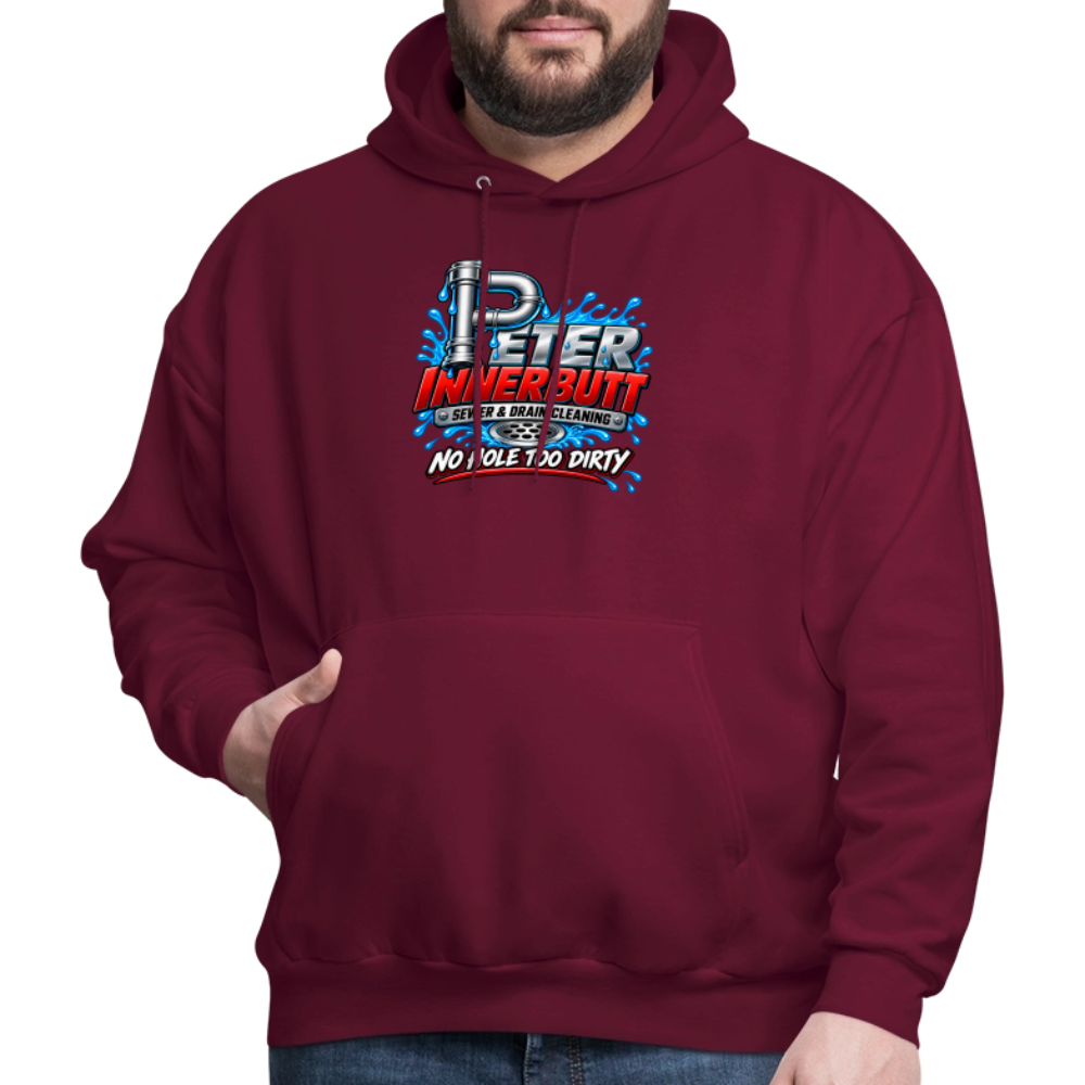 Peter Innerbutt No Hole Too Dirty Funny Adult Humor Hoodie Color: Heather Gray