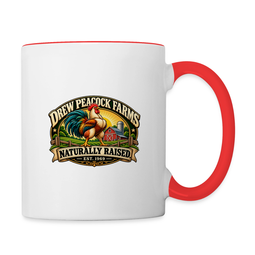 Drew Peacock Farms Mug Color: White/Red