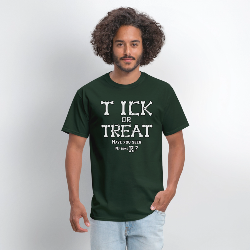 Tick or Treat Have You Seen My Bone R? Halloween T-Shirt Color: Black