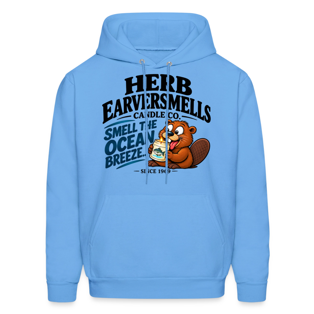 Herb Eaversmells Candle Company Hoodie Color: Carolina Blue
