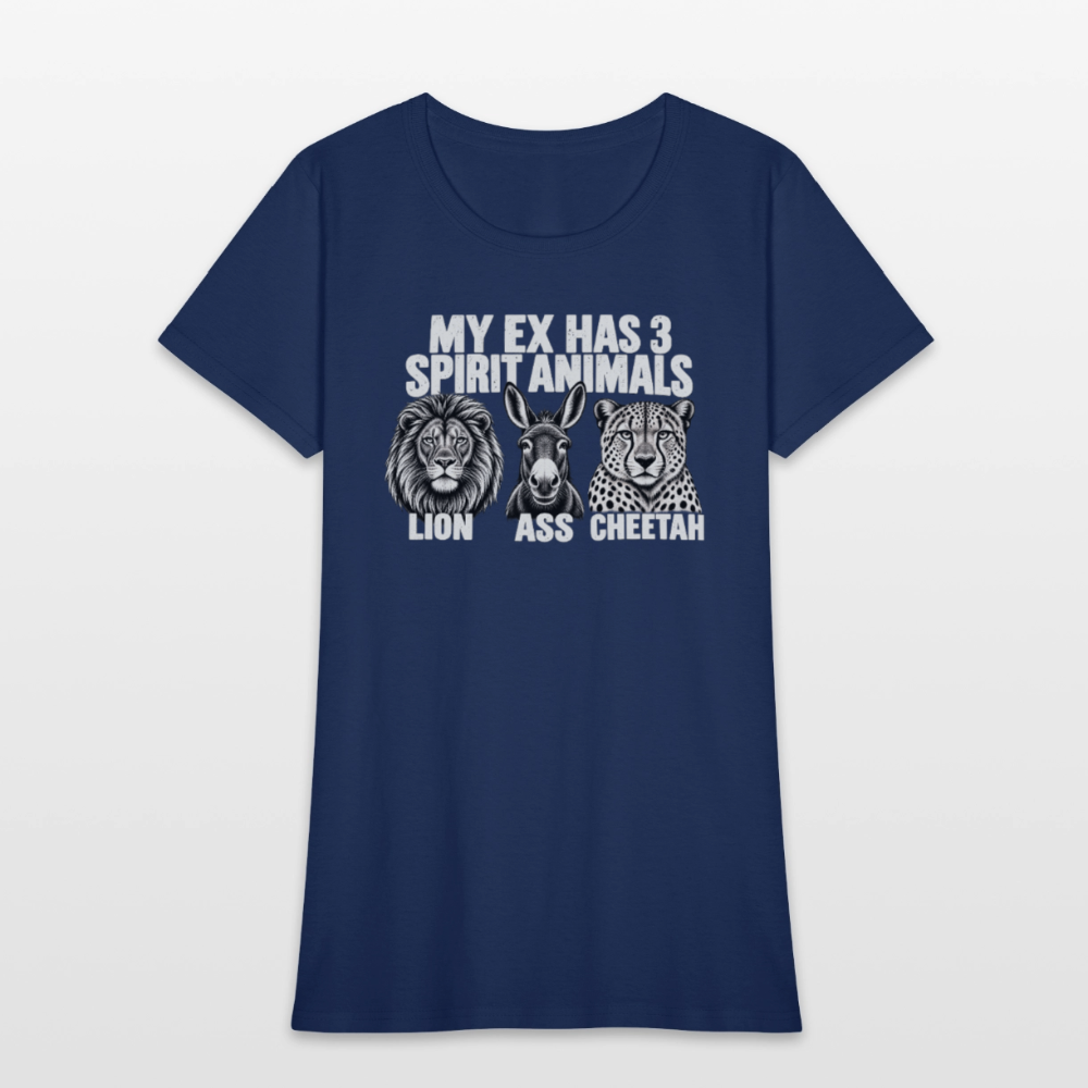 My Ex Has Three Spirit Animals Women’s T-Shirt -  blue dusk