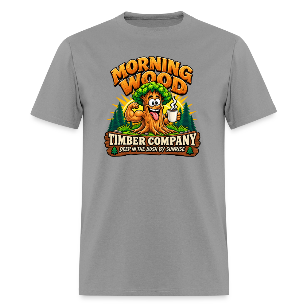 Morning Wood Timber Company – Funny Adult Humor T-Shirt - rock