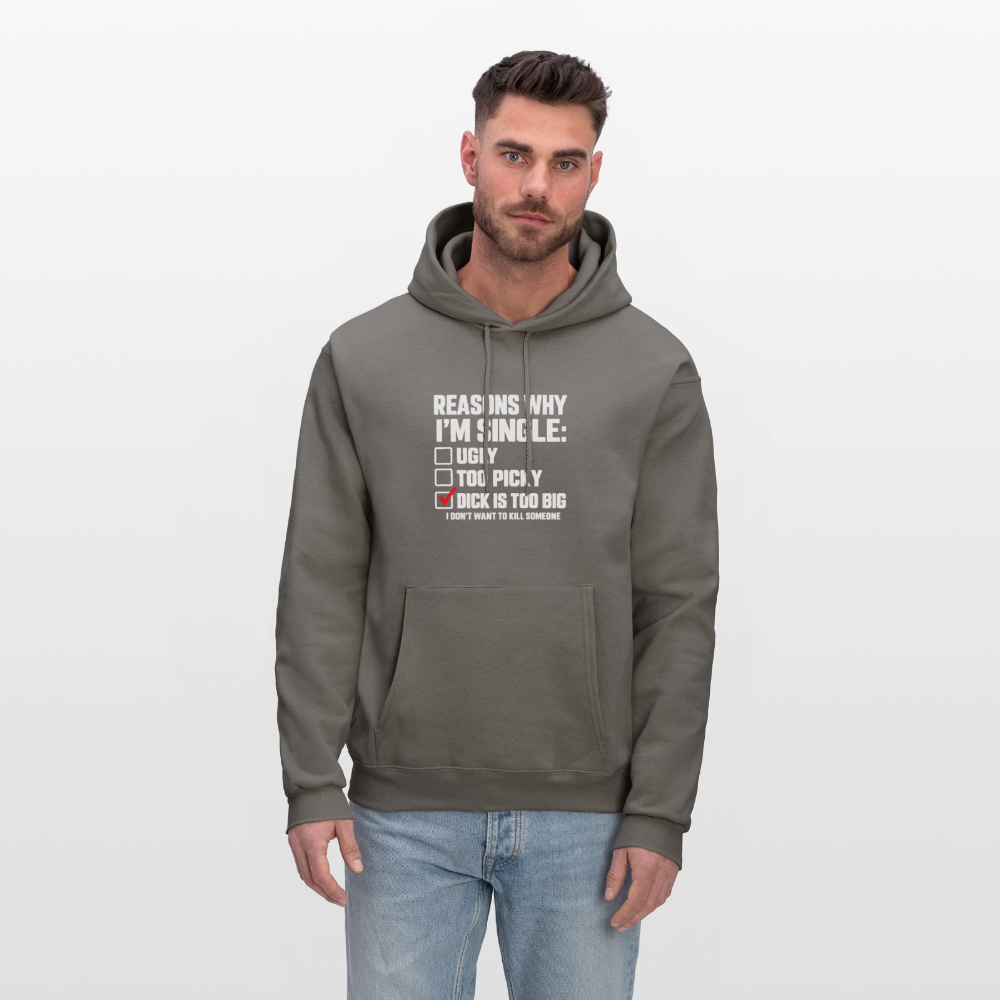 Reasons Why I'm Single Funny Adult Humor Hoodie – Dirty Joke Graphic Color: Black