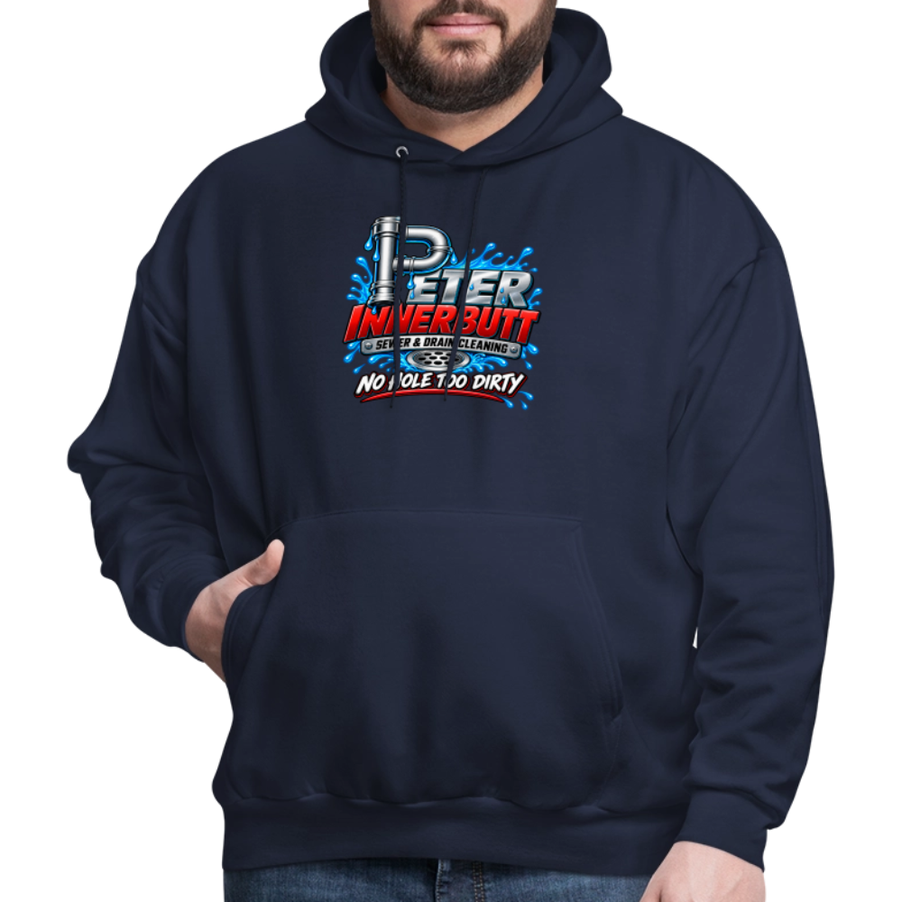 Peter Innerbutt No Hole Too Dirty Funny Adult Humor Hoodie Color: Heather Gray