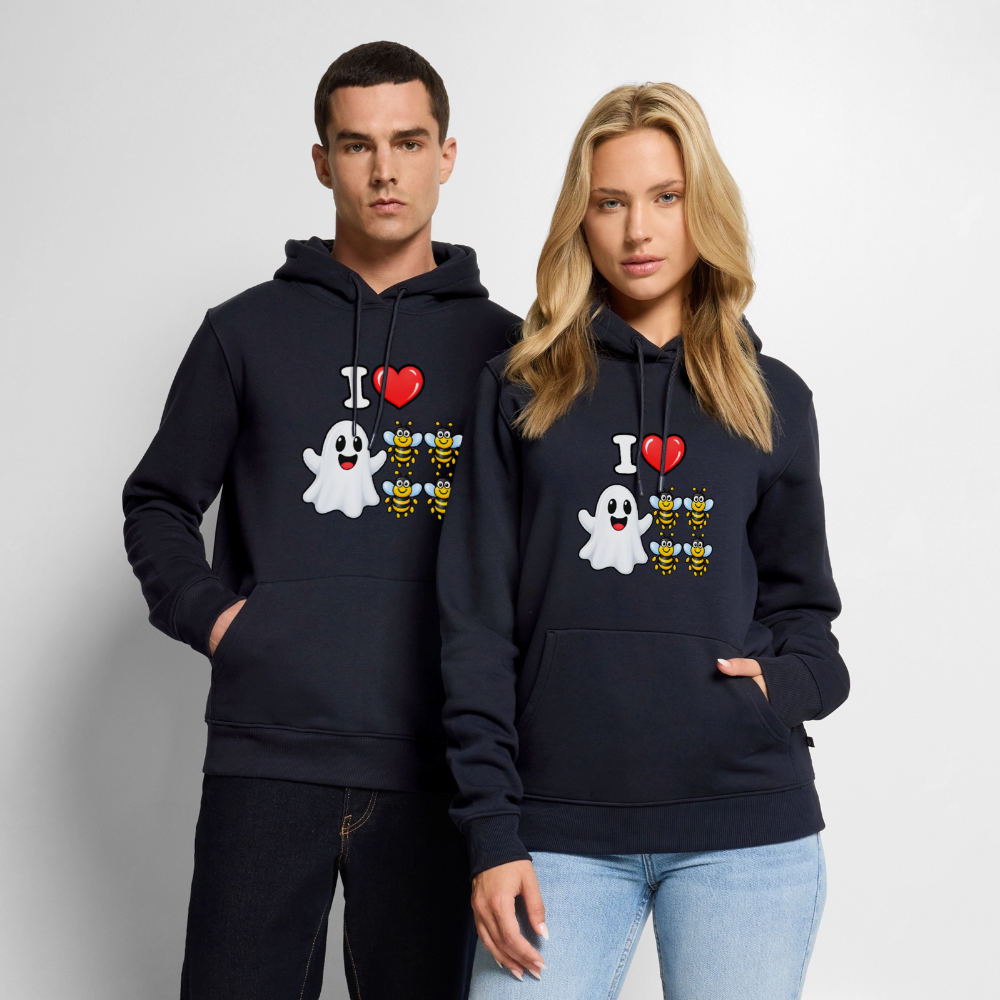 I Heart Boo Bees Funny Halloween Premium Hoodie Color: Navy