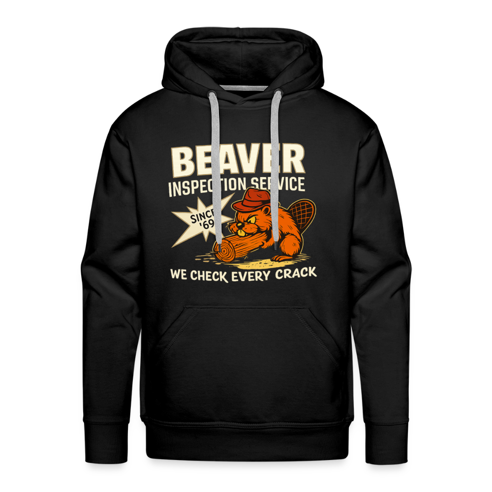 Beaver Inspection Service Adult Humor Premium Hoodie Color: Black