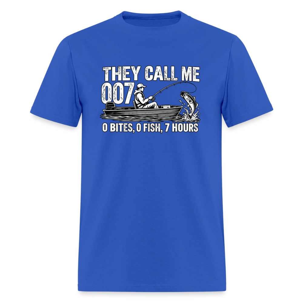 They Call Me 007 Funny Fishing T-Shirt Color: Royal Blue