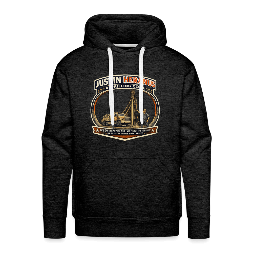 Justin Heranus Drilling Company Premium Hoodie Color: Charcoal Grey