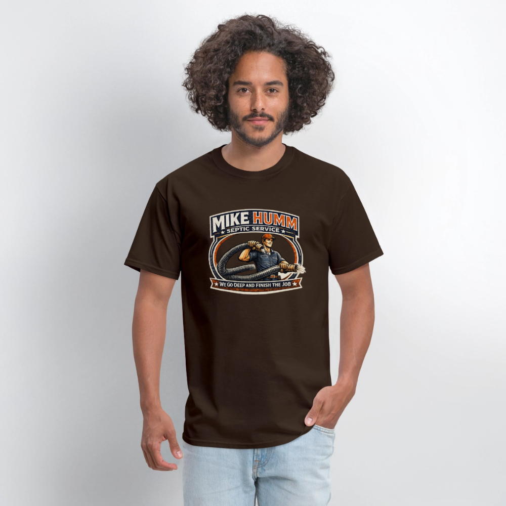 Mike Humm Septic Service T-Shirt - brown