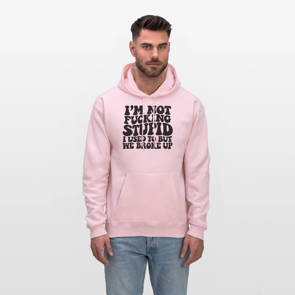 I'm Not Fucking Stupid — We Broke Up Hoodie - pale pink