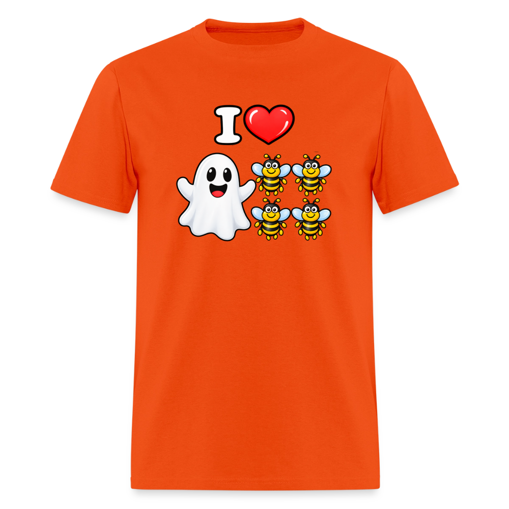 I Heart Boo Bees Funny Halloween T-Shirt Color: Orange