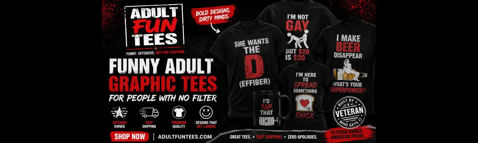 Adult Fun Tees Hero Banner