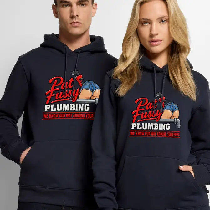 Pat Fussy Plumbing Funny Adult Premium Hoodie Color: white