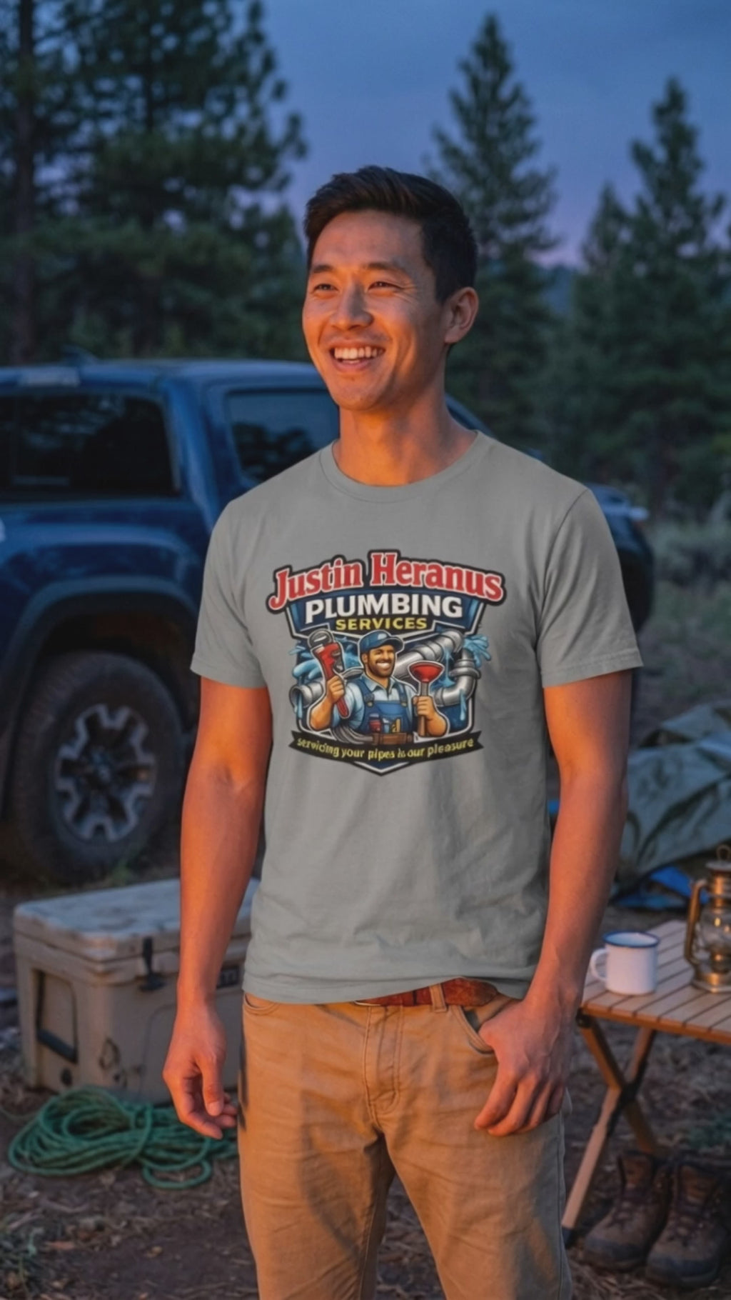 Justin Heranus Plumbing Funny T-Shirt Video