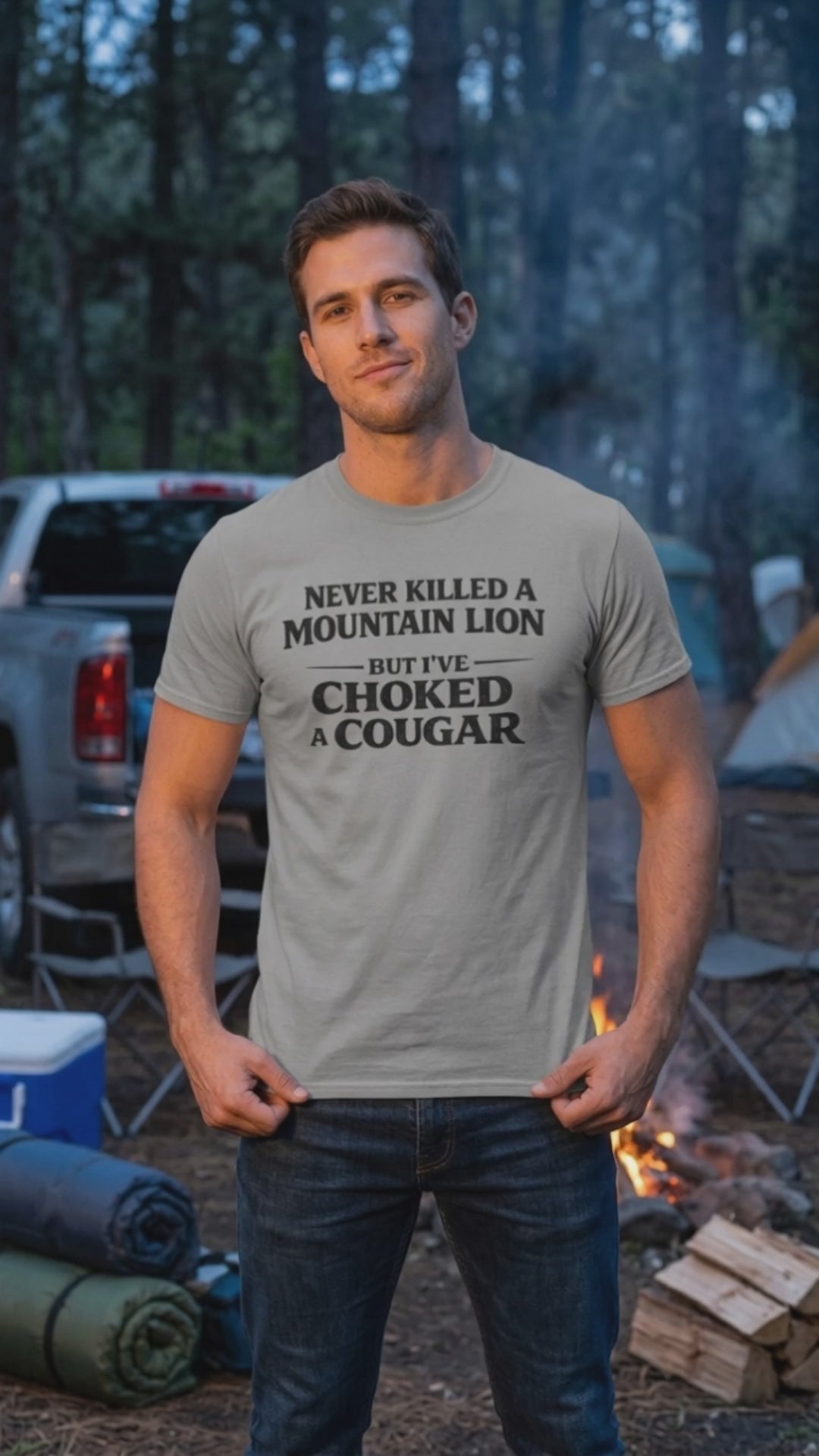 Never Killed A Mountain Lion But I've Choked A Cougar Shirt Video